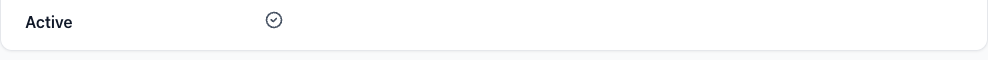 Boolean field showing a checked indicator for "Active" on a show page