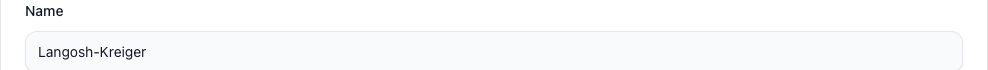 String field showing a text input on an edit page